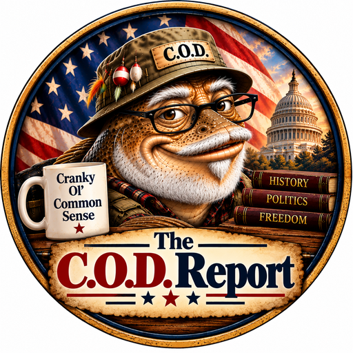 The C.O.D. Report fish emblem
